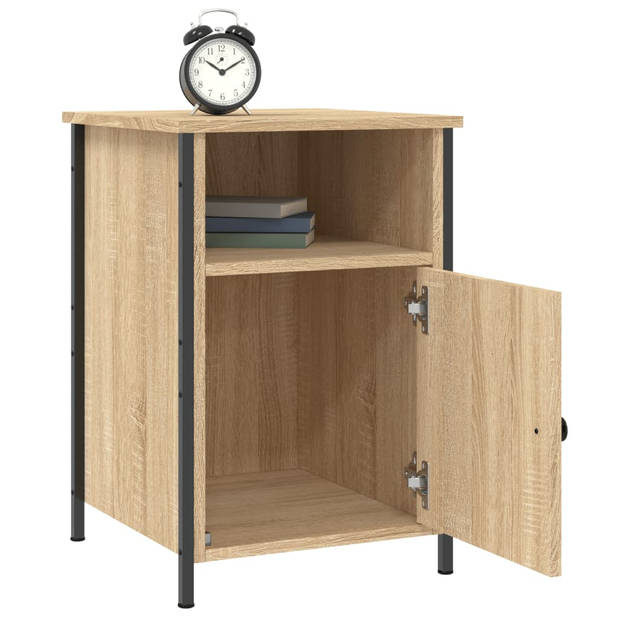 vidaXL Nachtkastjes 2 st 40x42x60 cm bewerkt hout sonoma eikenkleurig