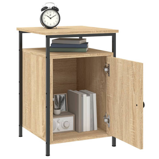 vidaXL Nachtkastjes 2 st 40x42x60 cm bewerkt hout sonoma eikenkleurig