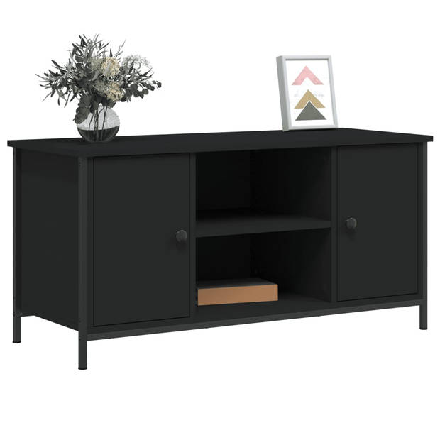 vidaXL Tv-meubel 100x40x50 cm bewerkt hout zwart