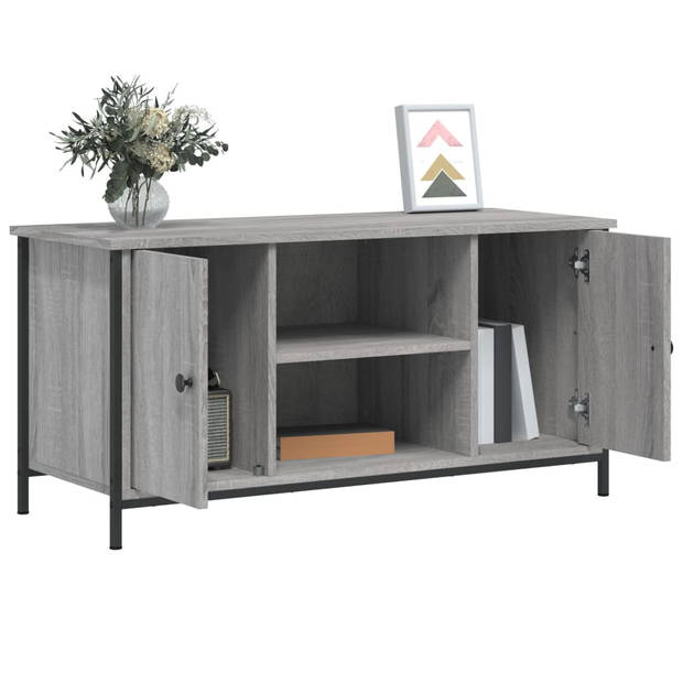 The Living Store TV-kast - Klassiek - Meubelen - Afmetingen- 100 x 40 x 50 cm - Kleur- Grijs Sonoma Eiken - Duurzaam