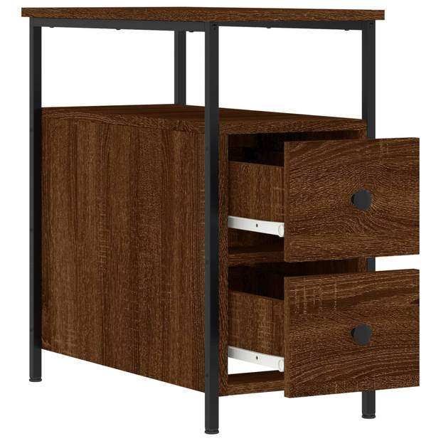 vidaXL Nachtkastjes 2 st 30x60x60 cm bewerkt hout bruin eikenkleur