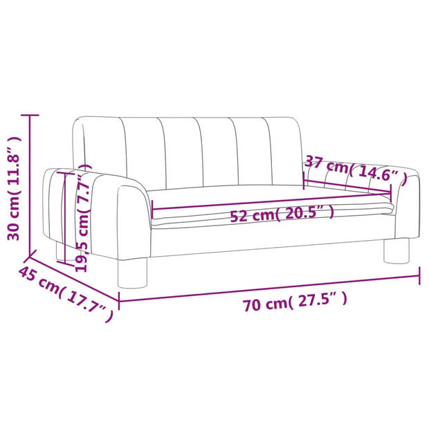 vidaXL Kinderbank 70x45x30 cm kunstleer bruin