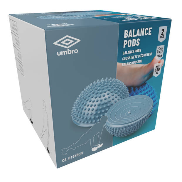 Umbro Evenwichtsbal - 2 Stuks - ? 16 x 8 CM - tot 150 KG - Evenwichtsegel - Balansegel - Blauw