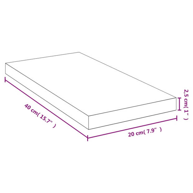 vidaXL Wandschap 40x20x2,5 cm bamboe