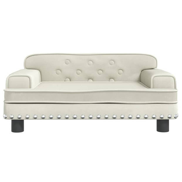 The Living Store Hondenbed - Luxe Fluweel - Massief Grenenhout - 70x45x30 cm