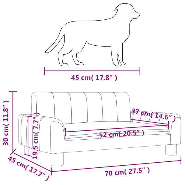 The Living Store Hondenbank - Comfortabel en Stijlvol - Hondenbed 70x45x30cm - Zwart