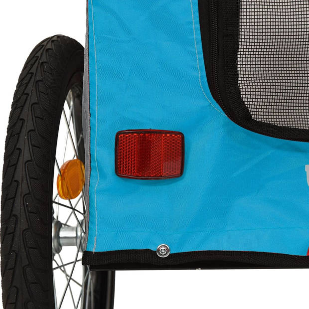 vidaXL Hondenfietstrailer oxford stof en ijzer blauw en grijs