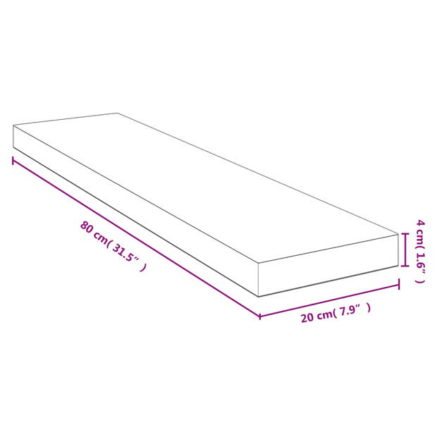 vidaXL Wandschap 80x20x4 cm bamboe