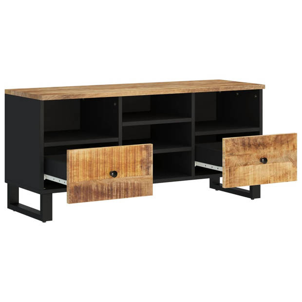 The Living Store Tv-meubel - Mangohout - 100 x 33 x 46 cm - opbergruimte - stabiele poten