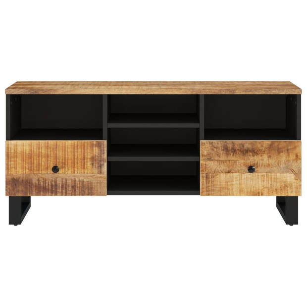 The Living Store Tv-meubel - Mangohout - 100 x 33 x 46 cm - opbergruimte - stabiele poten