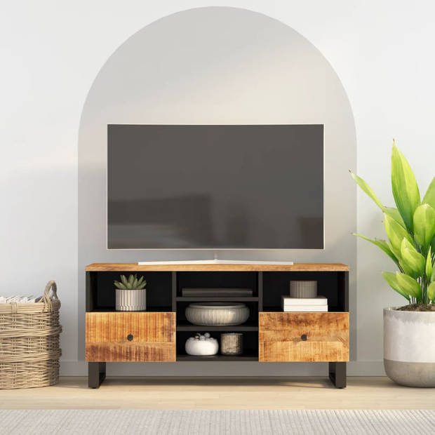 The Living Store Tv-meubel - Mangohout - 100 x 33 x 46 cm - opbergruimte - stabiele poten