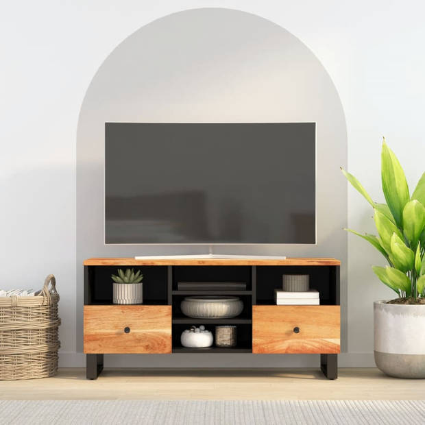 vidaXL Tv-meubel 100x33x46 cm massief acaciahout en bewerkt hout