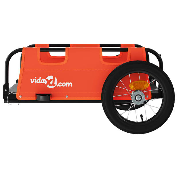 vidaXL Fietstrailer oxford stof en ijzer oranje