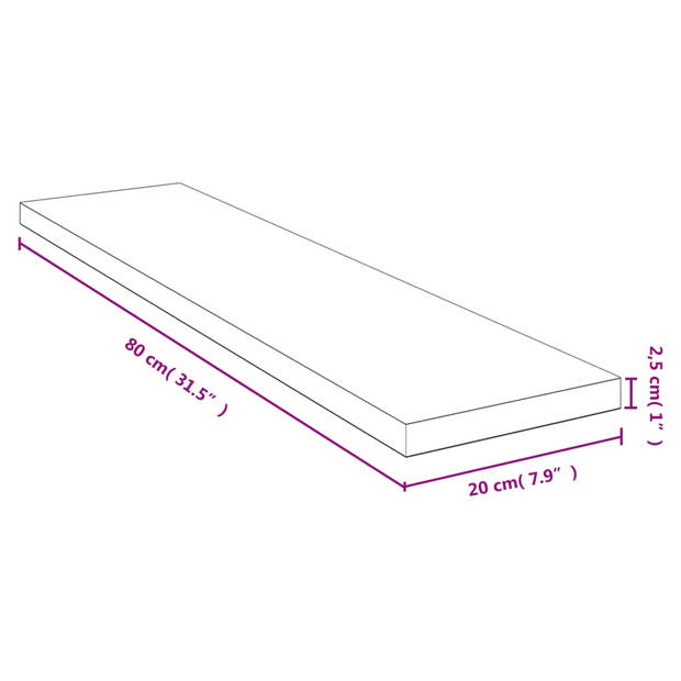 vidaXL Wandschap 80x20x2,5 cm bamboe