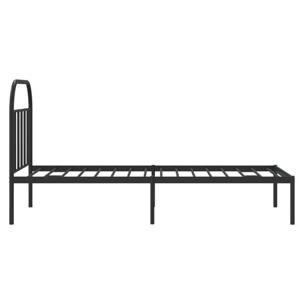 vidaXL Bedframe met hoofdbord metaal zwart 80x200 cm