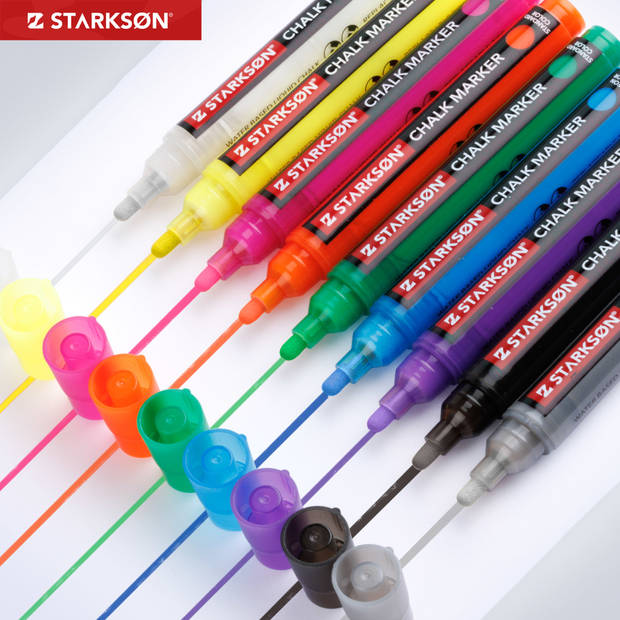 STARKSØN® 36-Delige Raamstiften & Krijtstiften Set - Krijtmarker voor Krijtbord, Raam & Whiteboard