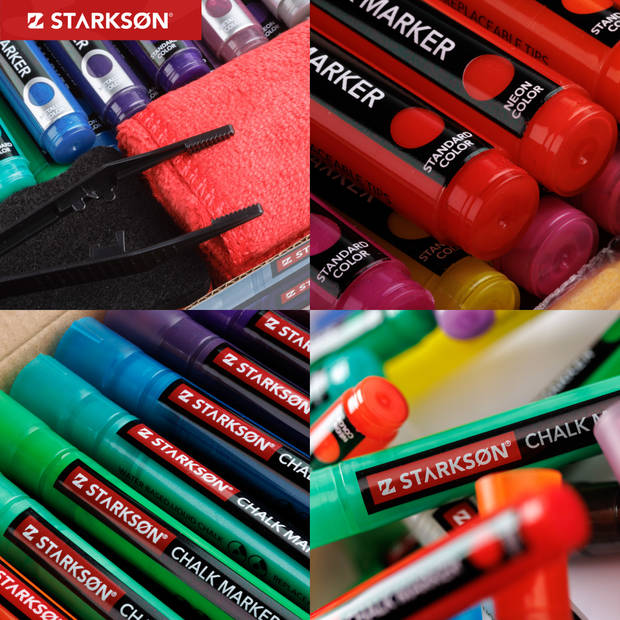 STARKSØN® 36-Delige Raamstiften & Krijtstiften Set - Krijtmarker voor Krijtbord, Raam & Whiteboard