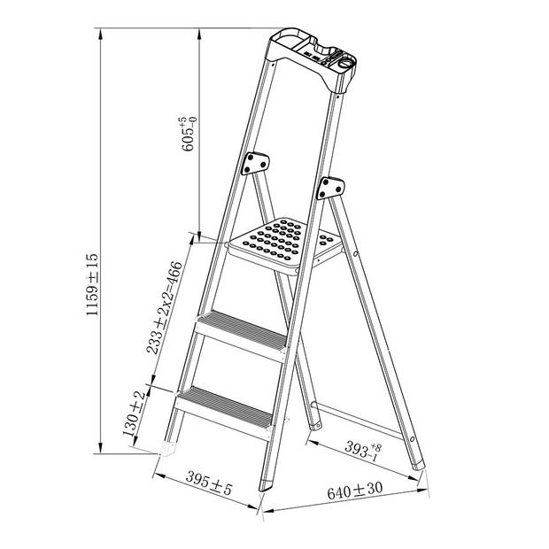 Ladder / Huishoudtrap - Inklapbaar - 3 treden