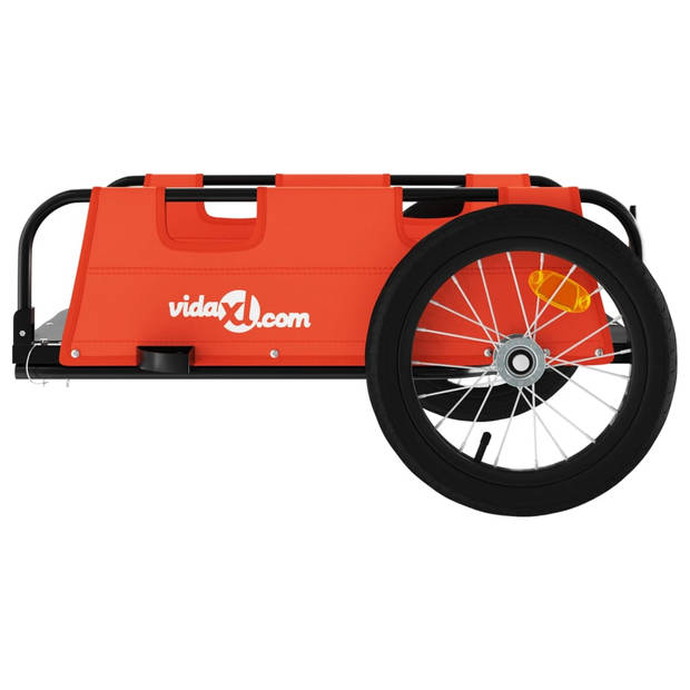 vidaXL Fietstrailer oxford stof en ijzer oranje