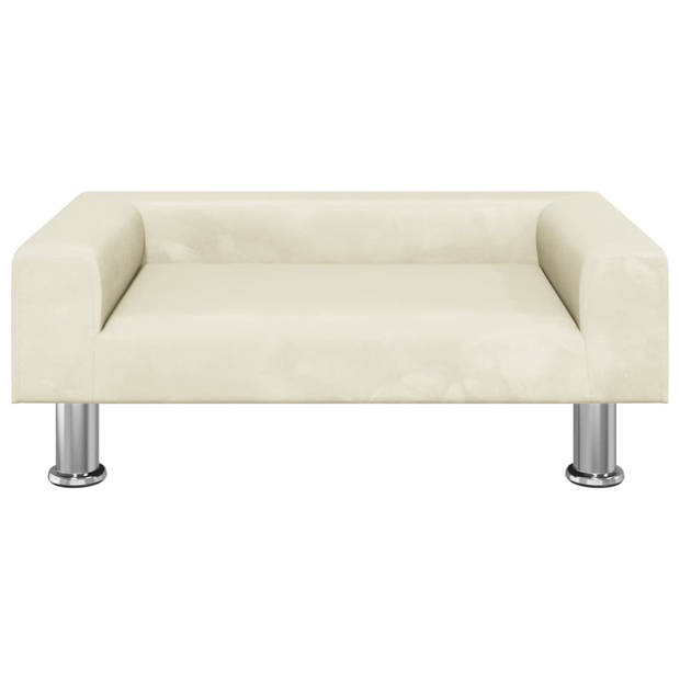 The Living Store Hondenbed - Fluweel - 70 x 45 x 26.5 cm - Crème