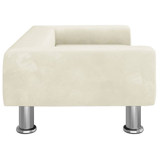 The Living Store Hondenbed - Fluweel - 70 x 45 x 26.5 cm - Crème