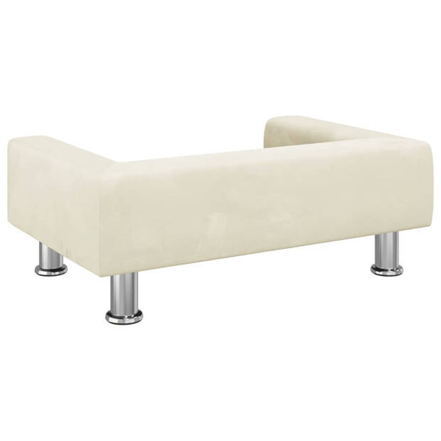 The Living Store Hondenbed - Fluweel - 70 x 45 x 26.5 cm - Crème