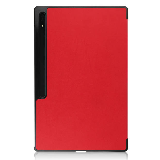 Basey Samsung Galaxy Tab S9 Ultra Hoes Case Met S Pen Uitsparing - Samsung Tab S9 Ultra Hoesje Book Cover - Rood
