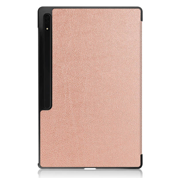 Basey Samsung Galaxy Tab S9 Ultra Hoes Case Met S Pen Uitsparing - Samsung Tab S9 Ultra Hoesje Book Cover - Rosé Goud