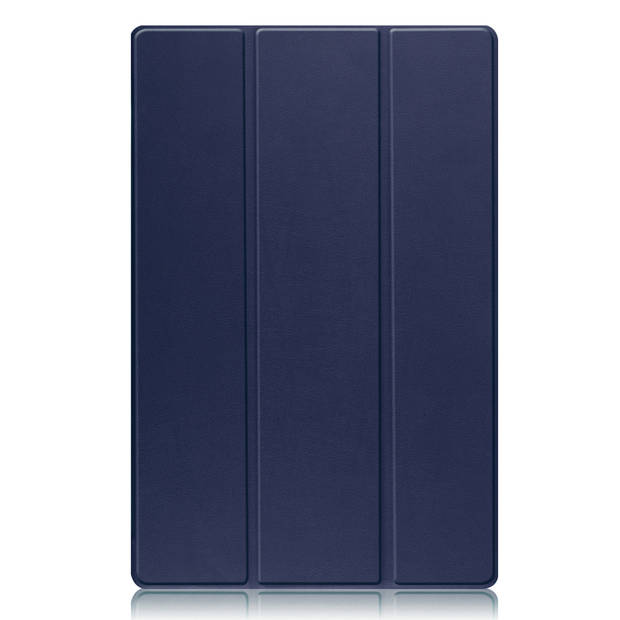 Basey Samsung Galaxy Tab S9 Plus Hoesje Kunstleer Hoes Case Cover -Donkerblauw