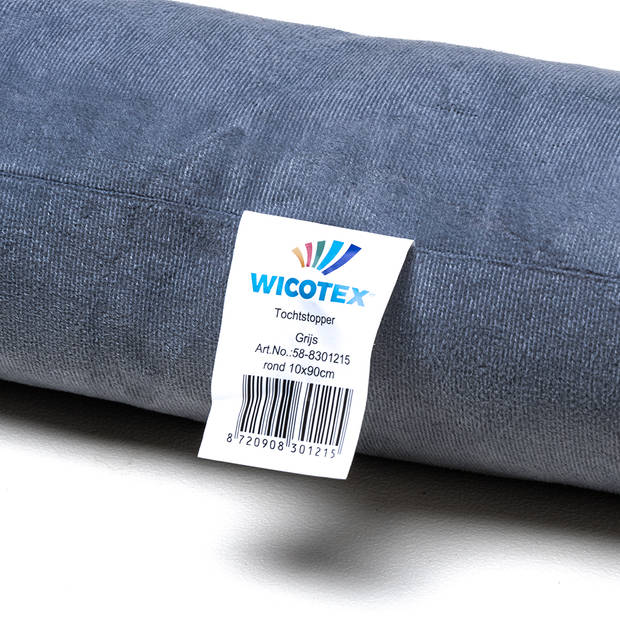 Wicotex-Tochtstopper Deur rond 10x90 cm – Tochtrol kleur grijs –Tochtrol extra verzwaard met zand