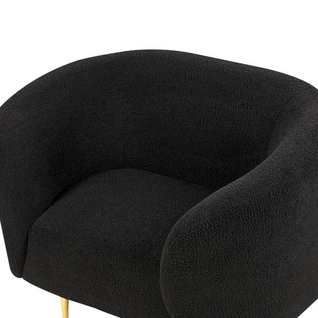 Beliani LOEN - Fauteuil-Zwart-Bouclé