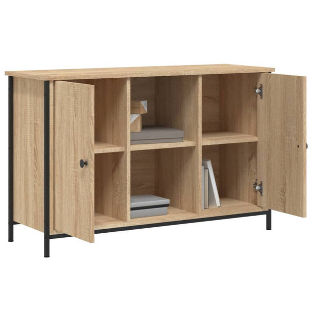 The Living Store Tv-meubel Industriële Stijl - 100 x 35 x 65 cm - Sonoma Eiken