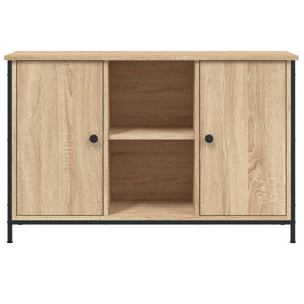 The Living Store Tv-meubel Industriële Stijl - 100 x 35 x 65 cm - Sonoma Eiken