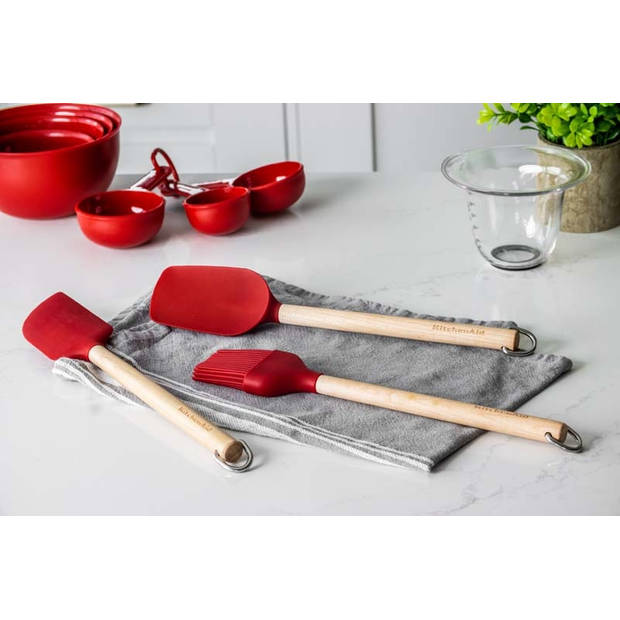 KitchenAid - Bakset - 3Delig - Spatel, Lepel en Kwast - Siliconen - Flexibel - KitchenAid