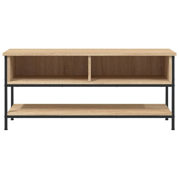 The Living Store TV-kast - Sonoma eiken - 100 x 35 x 45 cm - Duurzaam hout - Open vakken en schap - Industriële poten