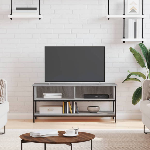 The Living Store TV-kast Industrial - Grijs Sonoma Eiken - 100 x 35 x 45 cm