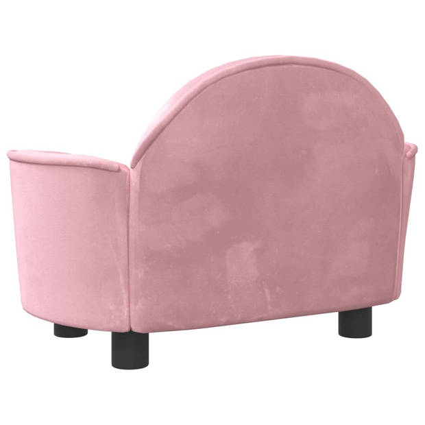 The Living Store Hondenbank - Fluweel - 66x40x45 cm - Roze