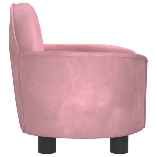 The Living Store Hondenbank - Fluweel - 66x40x45 cm - Roze