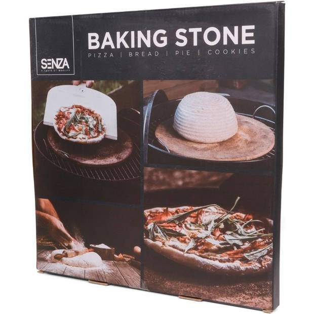 SENZA Pizzasteen 33 CM - Voor Oven en BBQ - Cordieriet - Kaolien