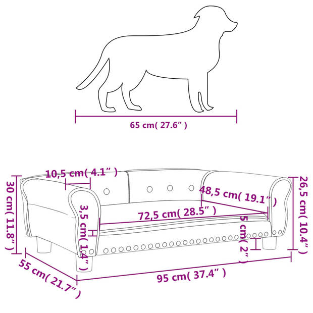 The Living Store Hondenbed - Grijs - 95 x 55 x 30 cm - Comfortabel en duurzaam