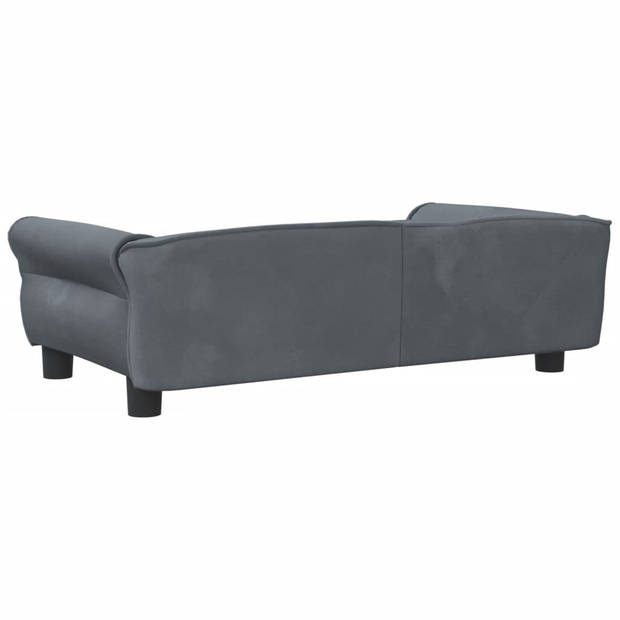 The Living Store Hondenbank Fluwelen Donkergrijs - 95 x 55 x 30 cm - Stijlvol design