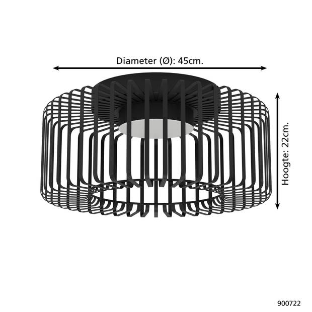 EGLO connect.z Ginestrone-Z Plafondlamp - Ø 45 cm - Zwart/Wit - RGB