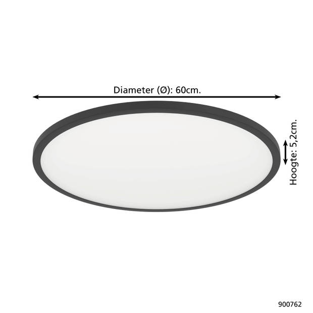 EGLO connect.z Sarsina-Z Plafondlamp - Ø 60 cm - Zwart/Wit - Dimbaar