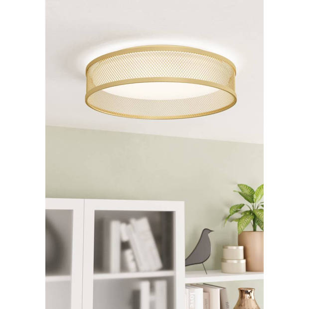 EGLO Luppineria Plafondlamp - LED - Ø 38,5 cm - Goud/Wit - Staal