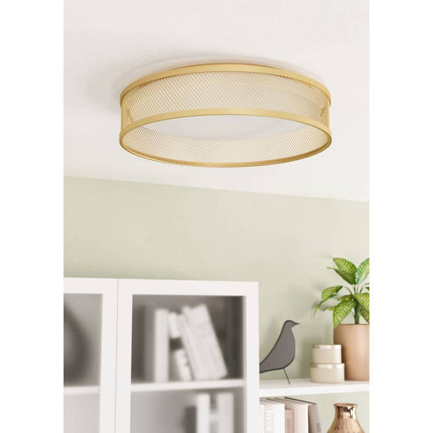 EGLO Luppineria Plafondlamp - LED - Ø 38,5 cm - Goud/Wit - Staal