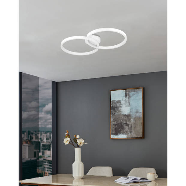 EGLO Amandolo Plafondlamp - LED - 67,5 cm - Wit - Dimbaar
