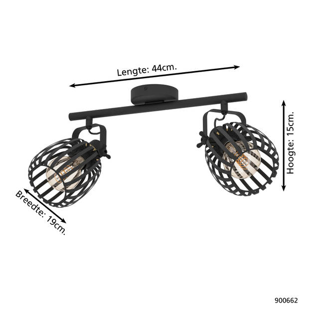 EGLO Girona Spot - E27 - 44 cm - Zwart - Staal