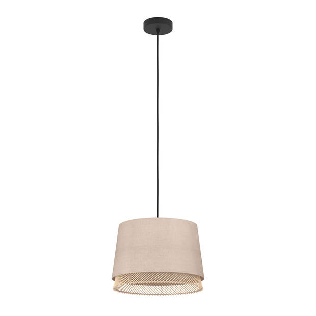 EGLO Tabley Hanglamp - E27 - Ø 38 cm - Natuur/Bruin/Zwart - Textiel