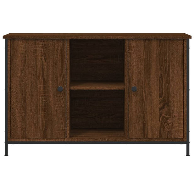 The Living Store TV-kast Industrieel - 100x35x65 cm - Bruineiken