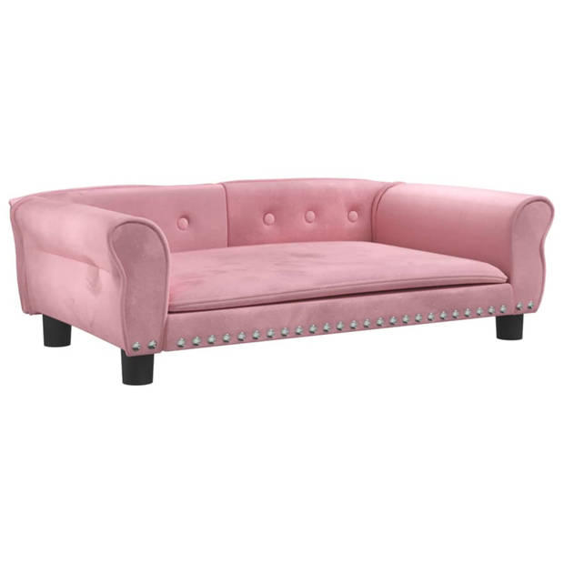 vidaXL Hondenmand 95x55x30 cm fluweel roze